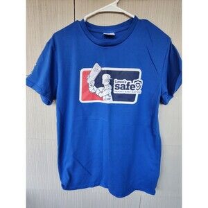 Lowe's Store Men's Medium M Lowe's Safe Protect What Matters Shirt Blue Top